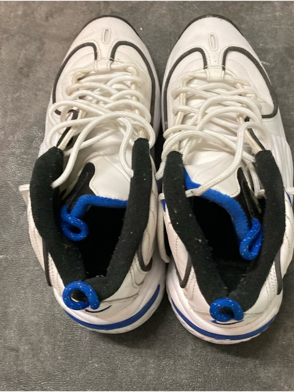 Nike Kids White and Blue High-Top Sneakers
